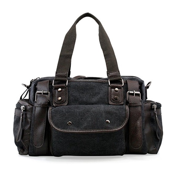 Men Vintage Tote Portable Luggage Duffel Bag - Picture 3 of 5